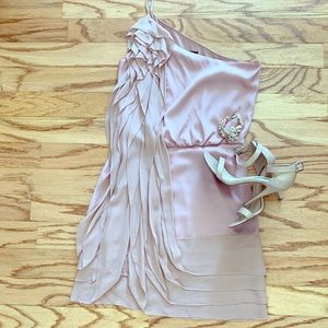 BCBG Max Azria Ruffled One Shoulder Dress